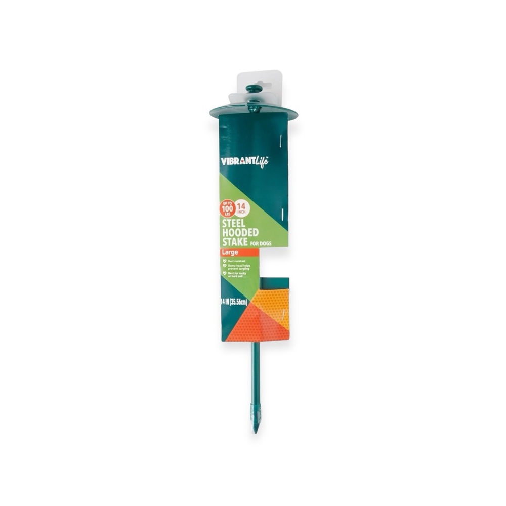 Vibrant Life Steel Hooded Stake for Dogs, Large, 14"